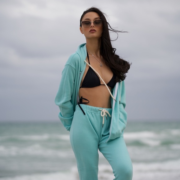 Aqua Tracksuit Set Hoodie And Joggers - Picture 6 of 8